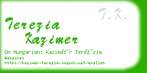 terezia kazimer business card